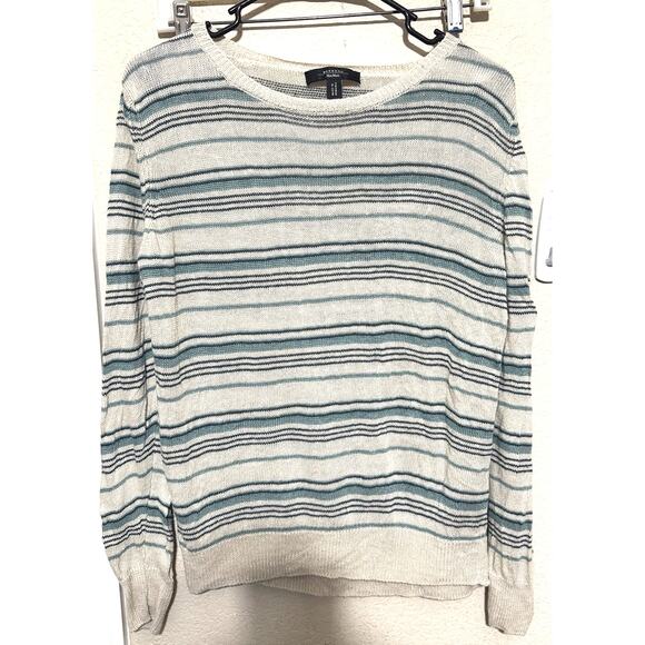 Weekend By Max Mara Striped Sweater Linen Blend Lightweight Beachy Sz M - Picture 1 of 5